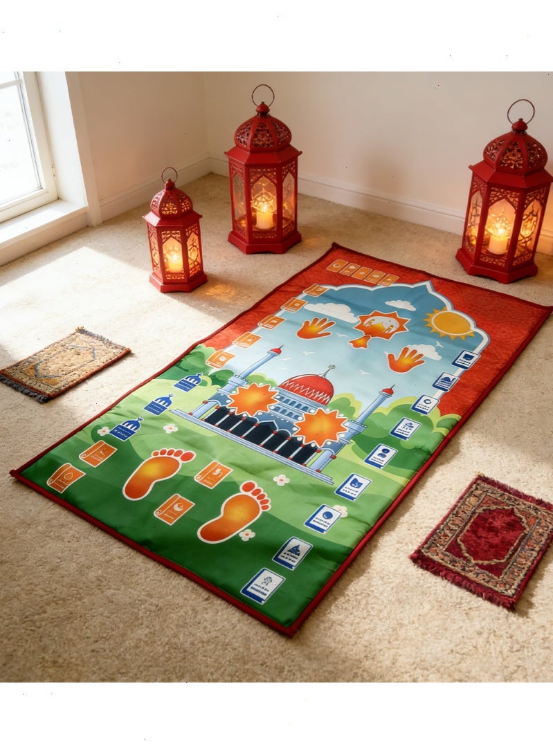 Prayer Mat for Kids -Revert Muslim Educational Interactive Prayer Mat for Kids Learning The Salah - Fun & Easy Prayer Mat  - Islamic Toys for Ages 3 to 8 - Image 1
